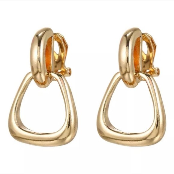 Clip On Silver Door Knocker Lightweight Earrings - Picture 2 of 4